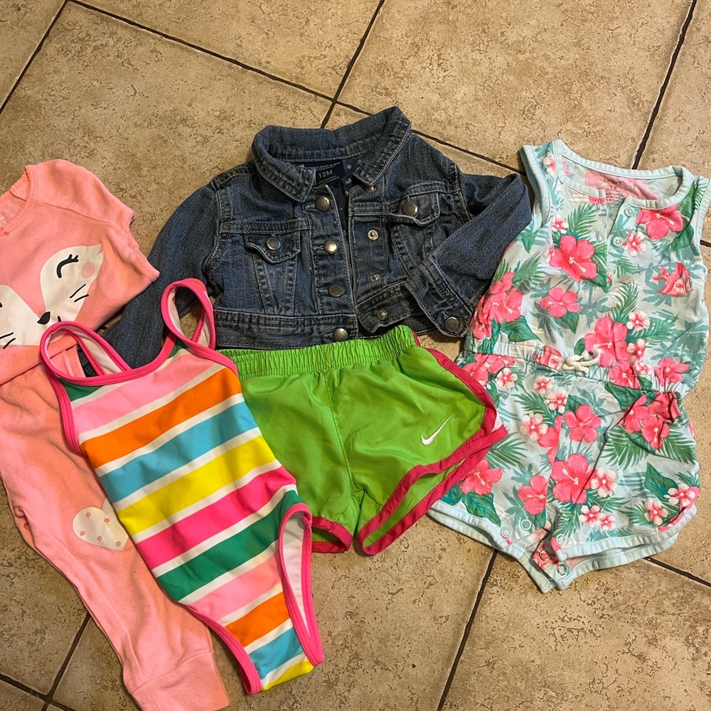 Nike Green Shorts with swimsuit and Colorful summer Kids Clothing Set